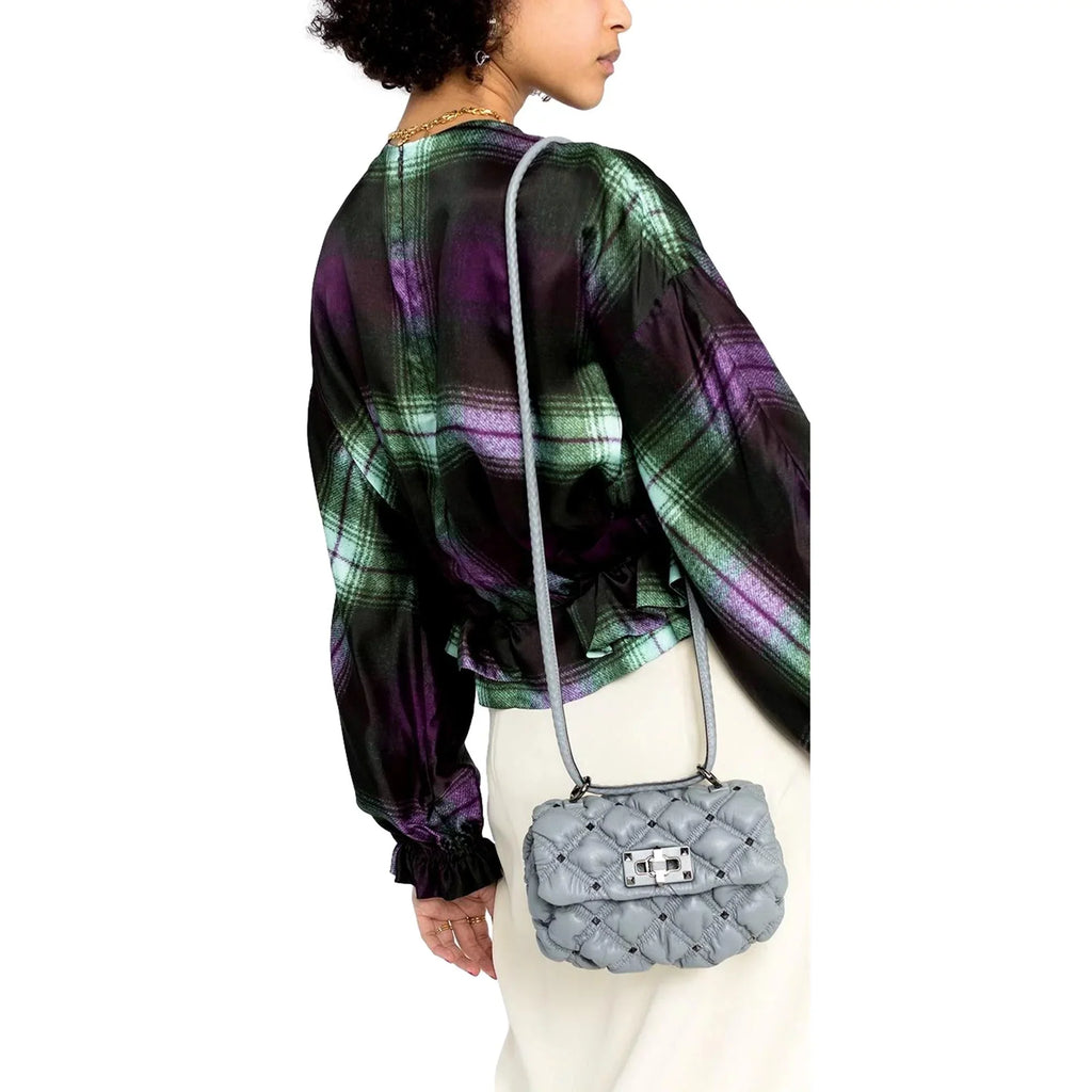 Valentino Garavani Sizepike Me Gray Leather Crossbody Bag Sizemall