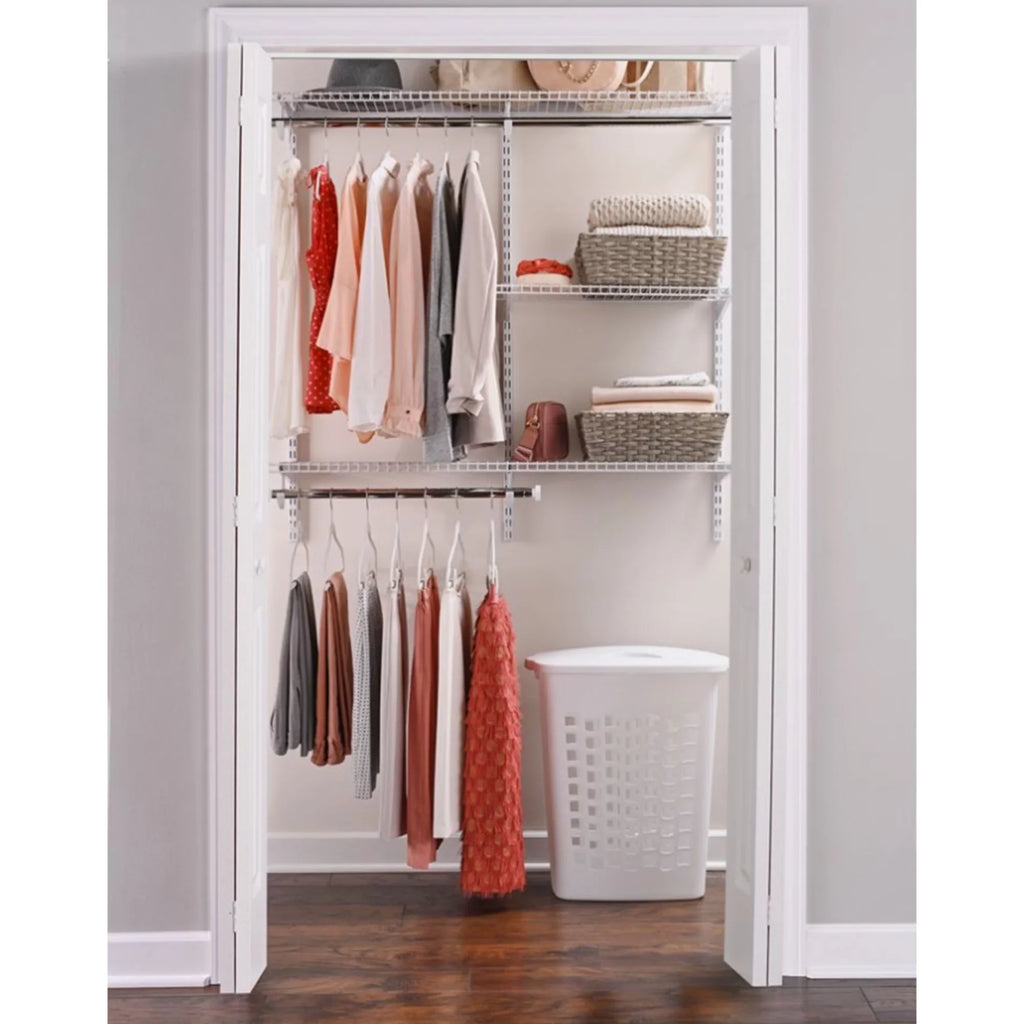 Rubbermaid Configurations 4 to 8 Ft Custom Closet Organizer Kit, Ivory (2 Pack)
