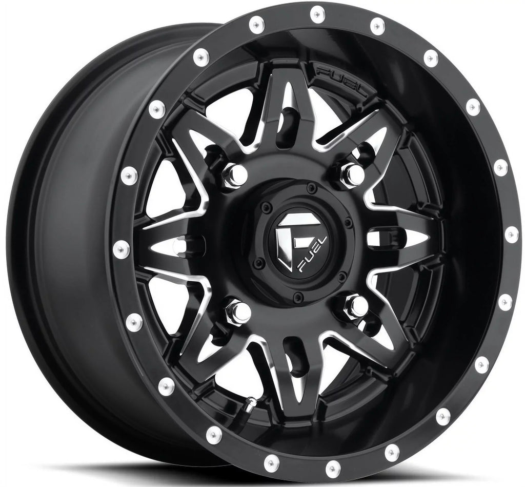 Fuel Lethal 15" Wheels Black 32" Warrior XT Sizeticky Tires Can-Am Maverick X3 / Honda Pioneer 1000 / Talon