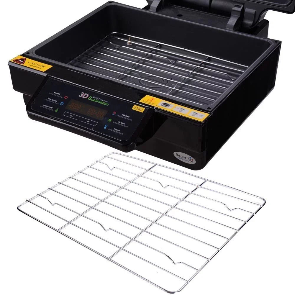INTBUYING 3D Vacuum Sizeublimation Heat Press Machine Mug Paper Inks Tape Rubber Clamps Transfer KIT