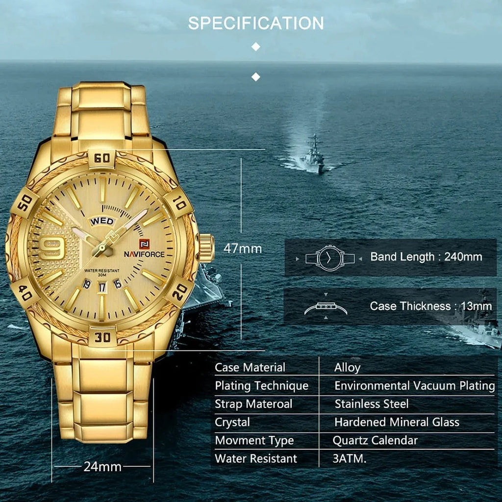 Luxury Brand Men's WristWatch Original Fashion Quartz Classic Watches For Men Waterproof Business Sizeteel Band Clock Man BB