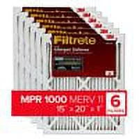 Filtrete 15x20x1, AC Furnace Air Filter, MPR 1000, Micro Allergen Defense, 6-Pack (exact dimensions 14.81 x 19.81 x 0.81)