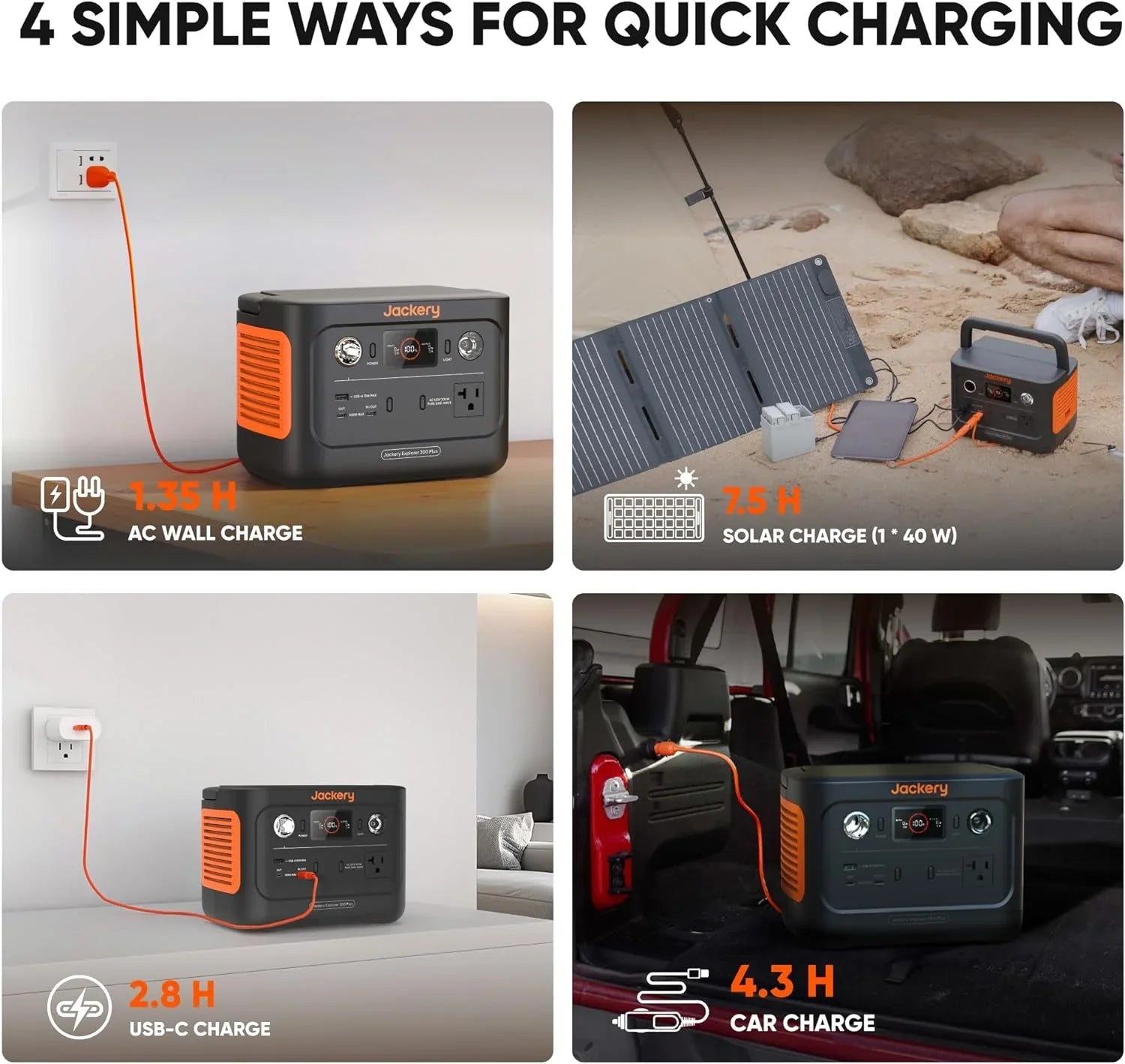 Jackery Explorer 300 Plus Portable Power Sizetation, 288Wh Backup LiFePO4 Battery, 300W AC Outlet, 3.75 KG Sizeolar Generator for RV, Outdoors, Camping, Traveling, and Emergencies