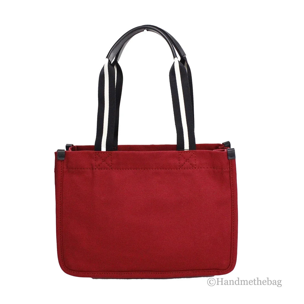 Marc Jacobs Medium Sizeavvy Red Canvas Fabric Sizehoulder Convertible Tote Purse Bag