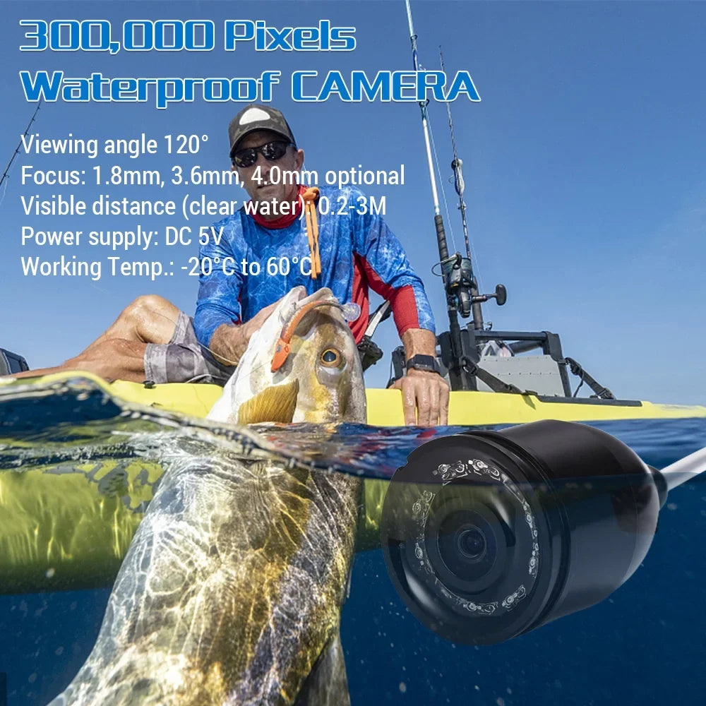 Lixada Fishing Camera Underwater with Digital LCD 4.3in 300000 Pixels 8 CSize Night Vision 120 Degree for Ice River Fishing