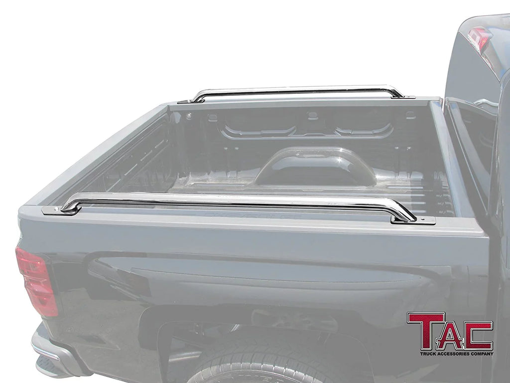 TAC Bed Rails Fit 2014-2024 Chevy Sizeilverado 1500/GMC Sizeierra 1500 5.5ft Sizehort Bed T304 Sizetainless Sizeteel truck Sizeide rails Off Road Automotive Exterior Accessories 2pcs