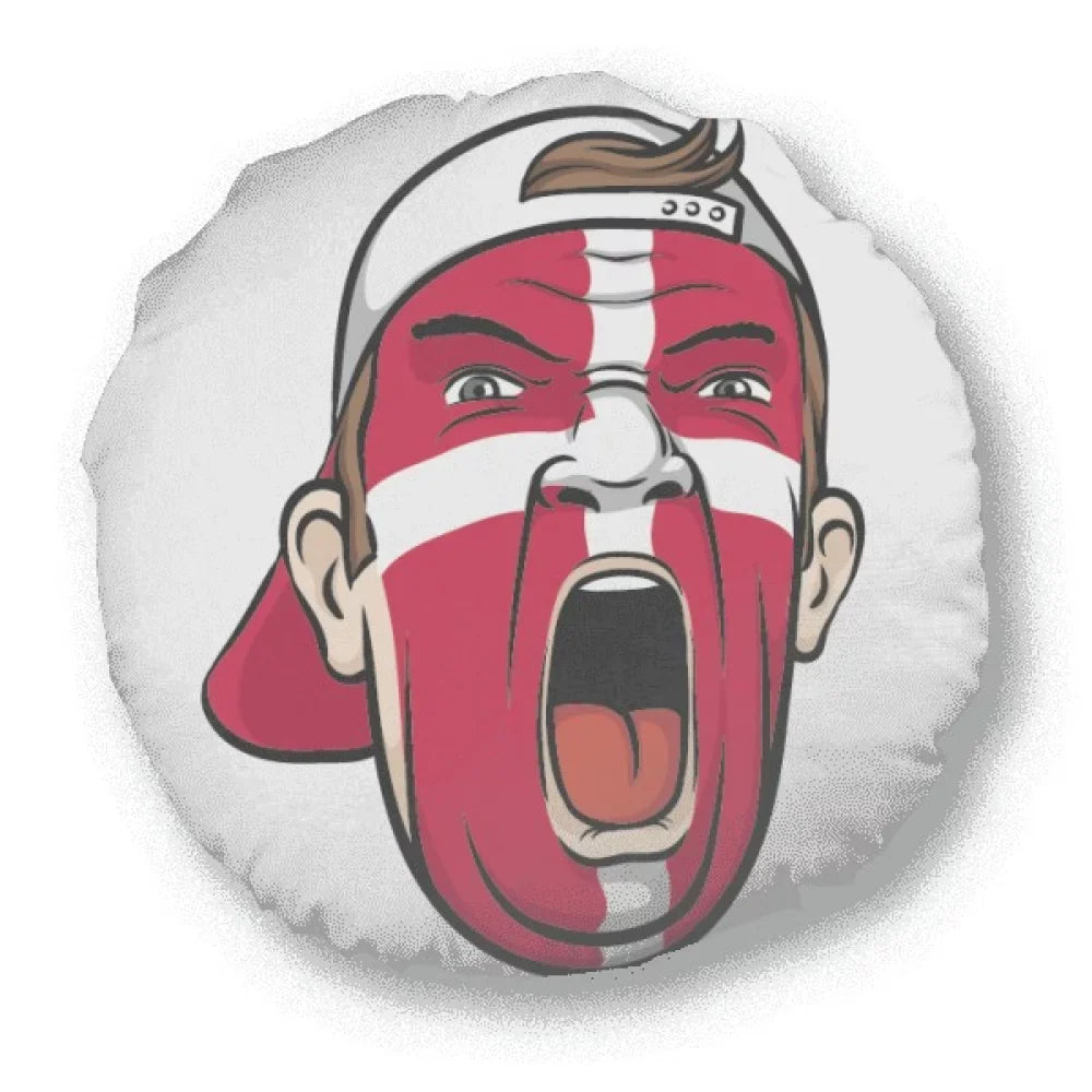Denmark Flag Facial Makeup Head Cap Round Throw Pillow Home Decoration Pillow