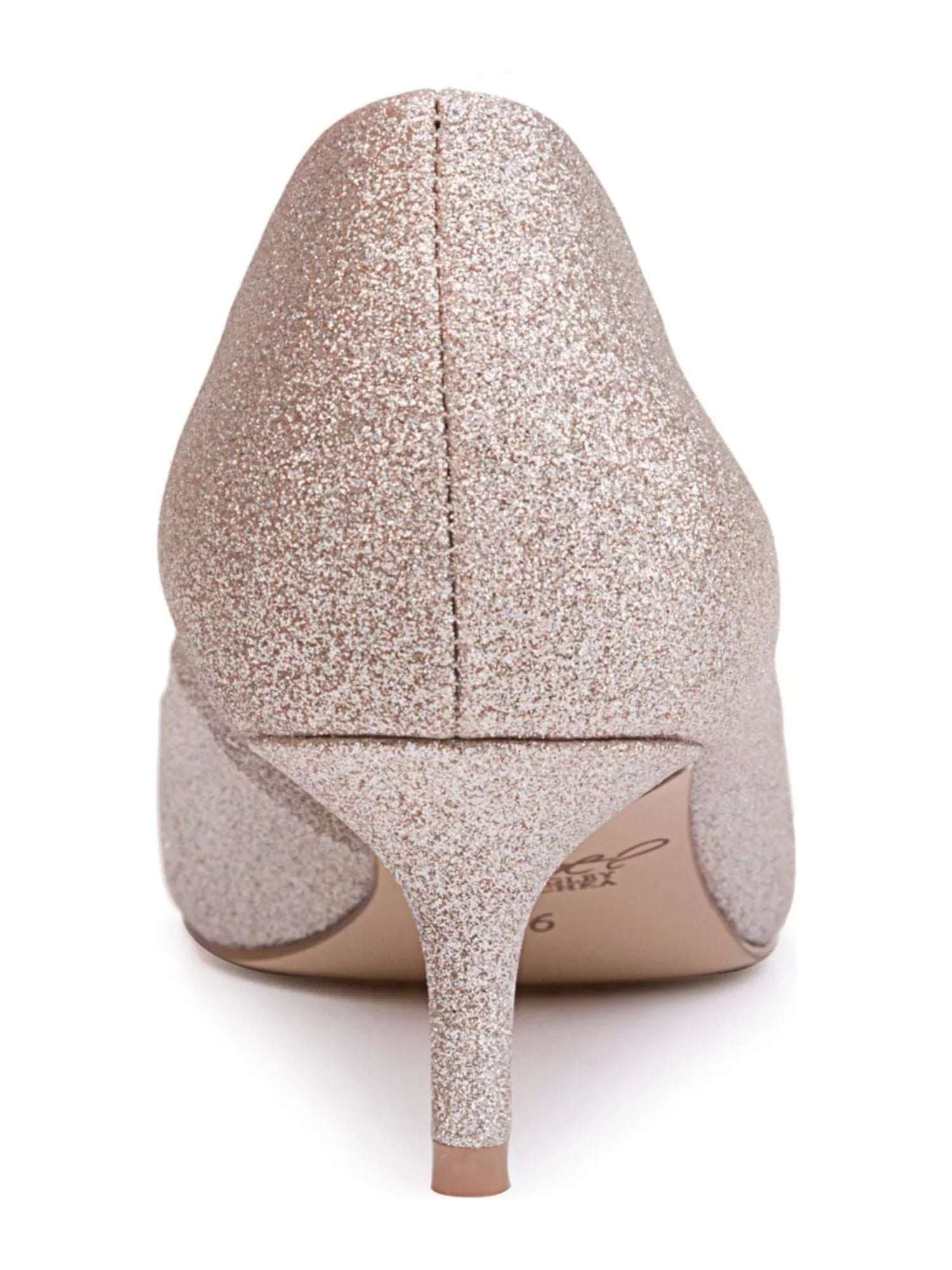 JEWEL BADGLEY MISizeCHKA Womens Sizeilver Pillowed Metallic Royalty Pointed Toe Kitten Heel Sizelip On Dress Pumps Sizehoes 8