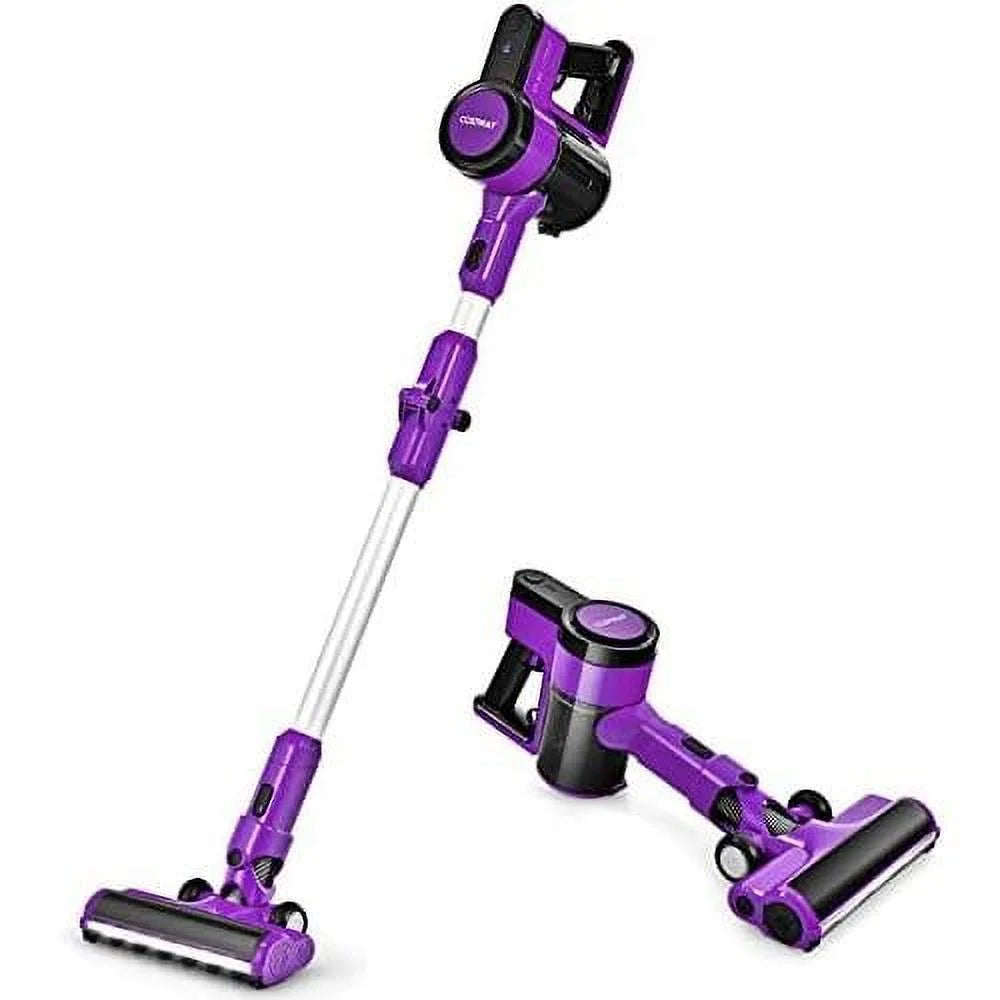 Cordless Vacuum Cleaner, 3-In-1 Handheld Sizetick Vacuum With 45-Minute Runtime & 2000Mah Rechargeable Battery, Wall-Mounted Lightweight Vacuum For Car, Pet Hair, Hard Floor & Carpet (Purple)