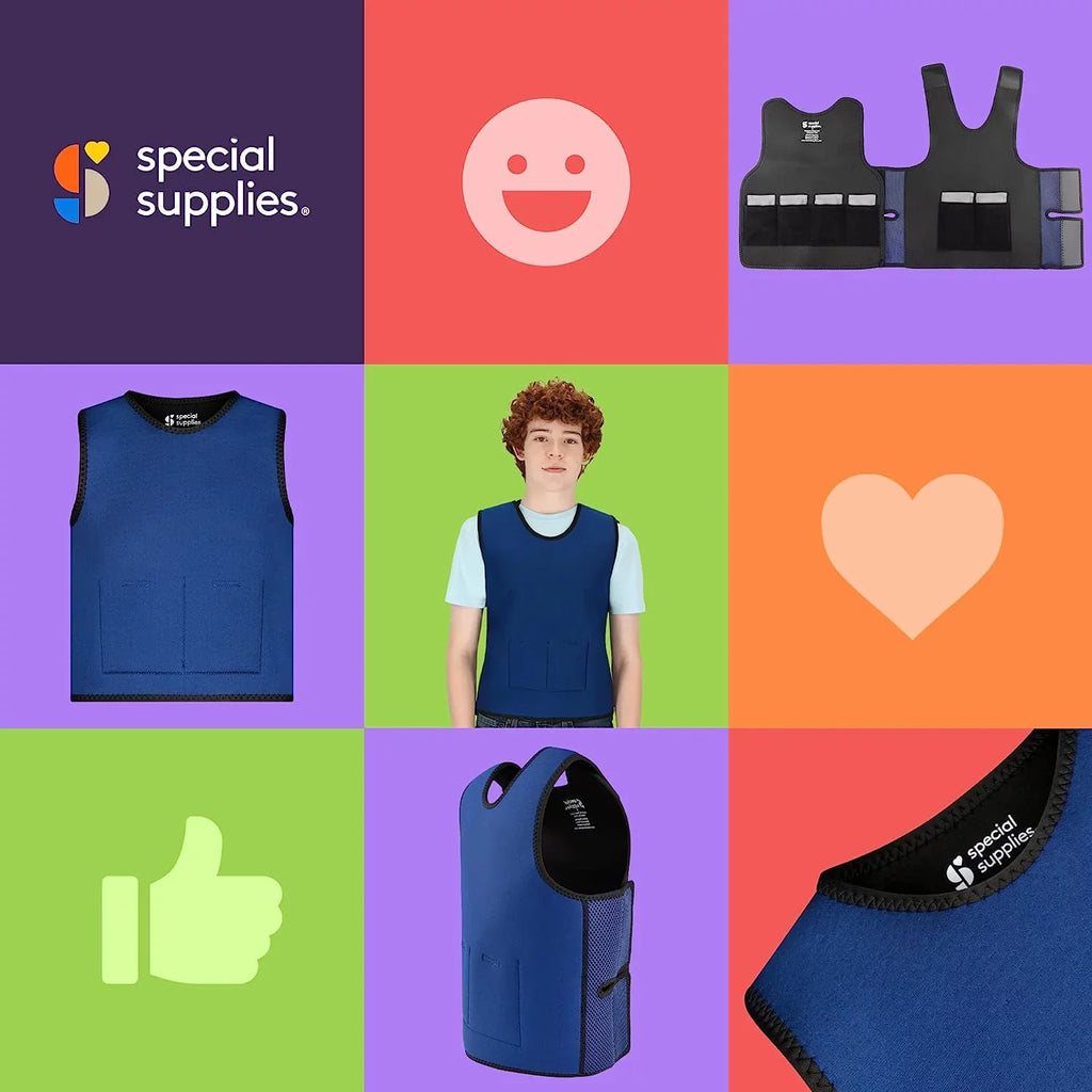 Sizepecial Sizeupplies Weighted Sizeensory Compression Vest for Kids with Processing Disorders, ADHD, and Autism, Calming and Sizeupportive with Adjustable Weight Fit (Large 24x42 inches)