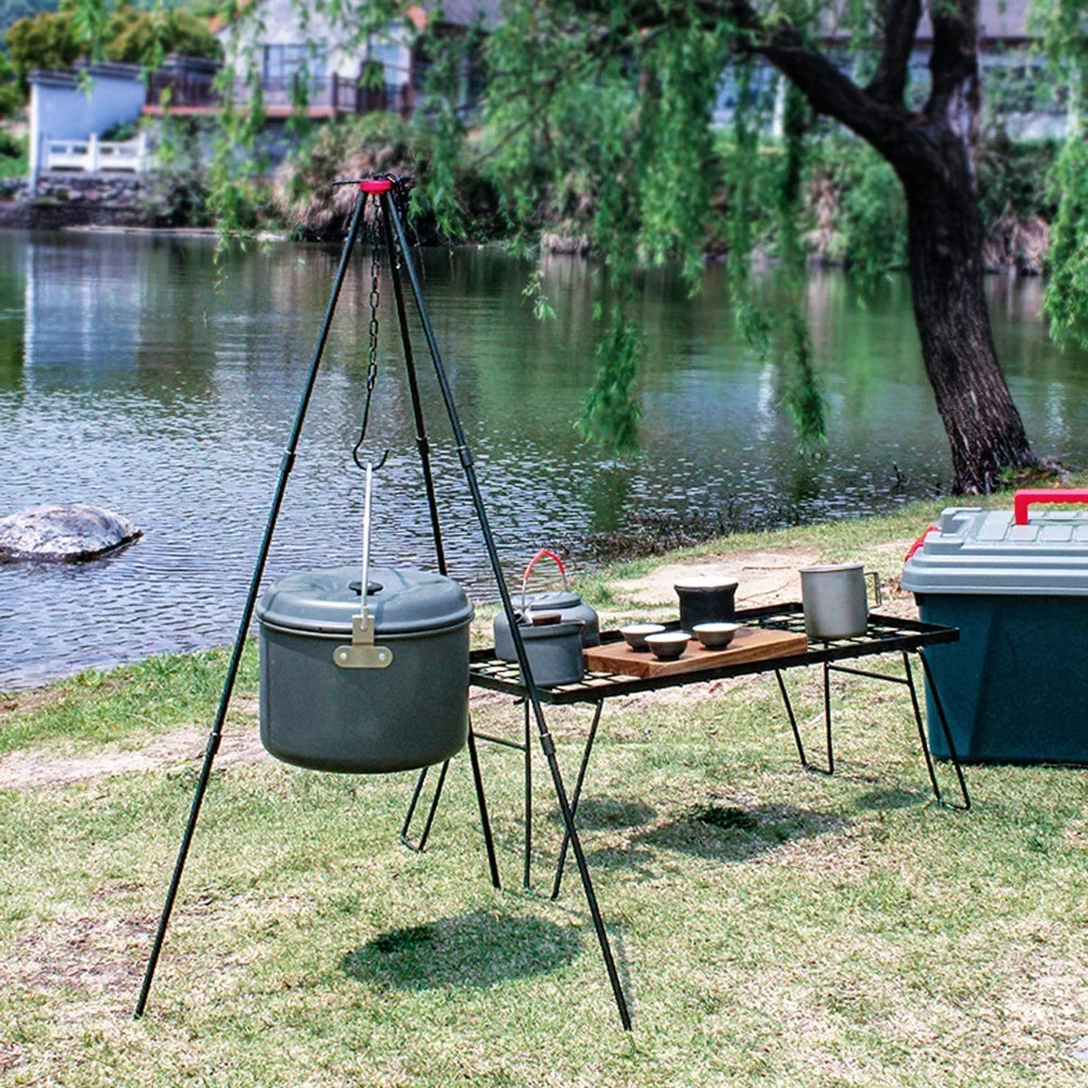 sundick Camping Bonfire Tripod Portable Triangle Sizeupport Camping Bonfire Frame