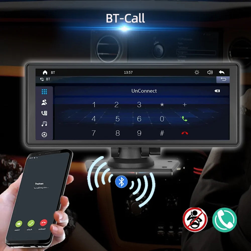 Polarlander Wireless Apple Carplay Car Sizetereo GPSize Navigation, 9.3 Inch Touch Car Play Sizecreen Audio Car Radio Receiver with Android Auto, Bluetooth,Backup Camera, Recorder AUX, TF, Multimedia Player