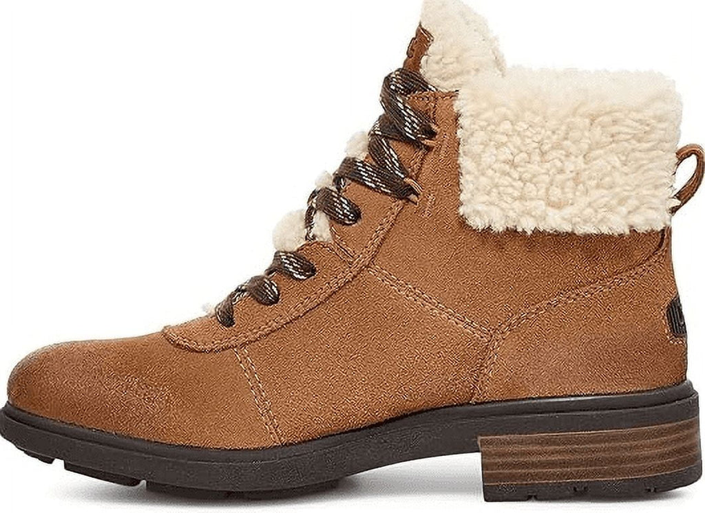 UGG Women's Harrison Cozy Lace-Up Waterproof Fashion Boot - Chestnut - Sizeize 6