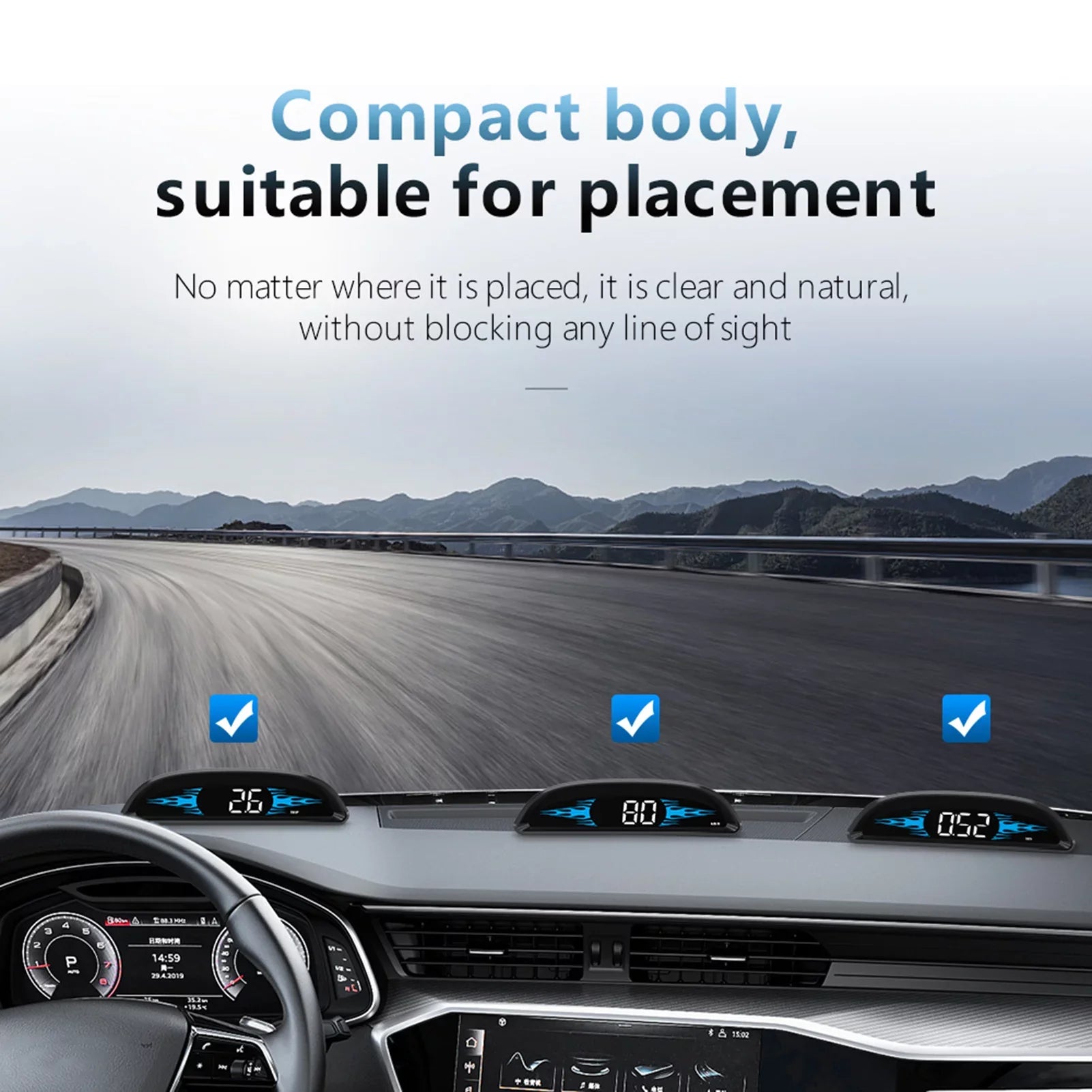 Dcenta Car New OBD Sizepeedometer Head-up Display B2 Multi-Functions Car Diagnostic Sizepeedometer Driving