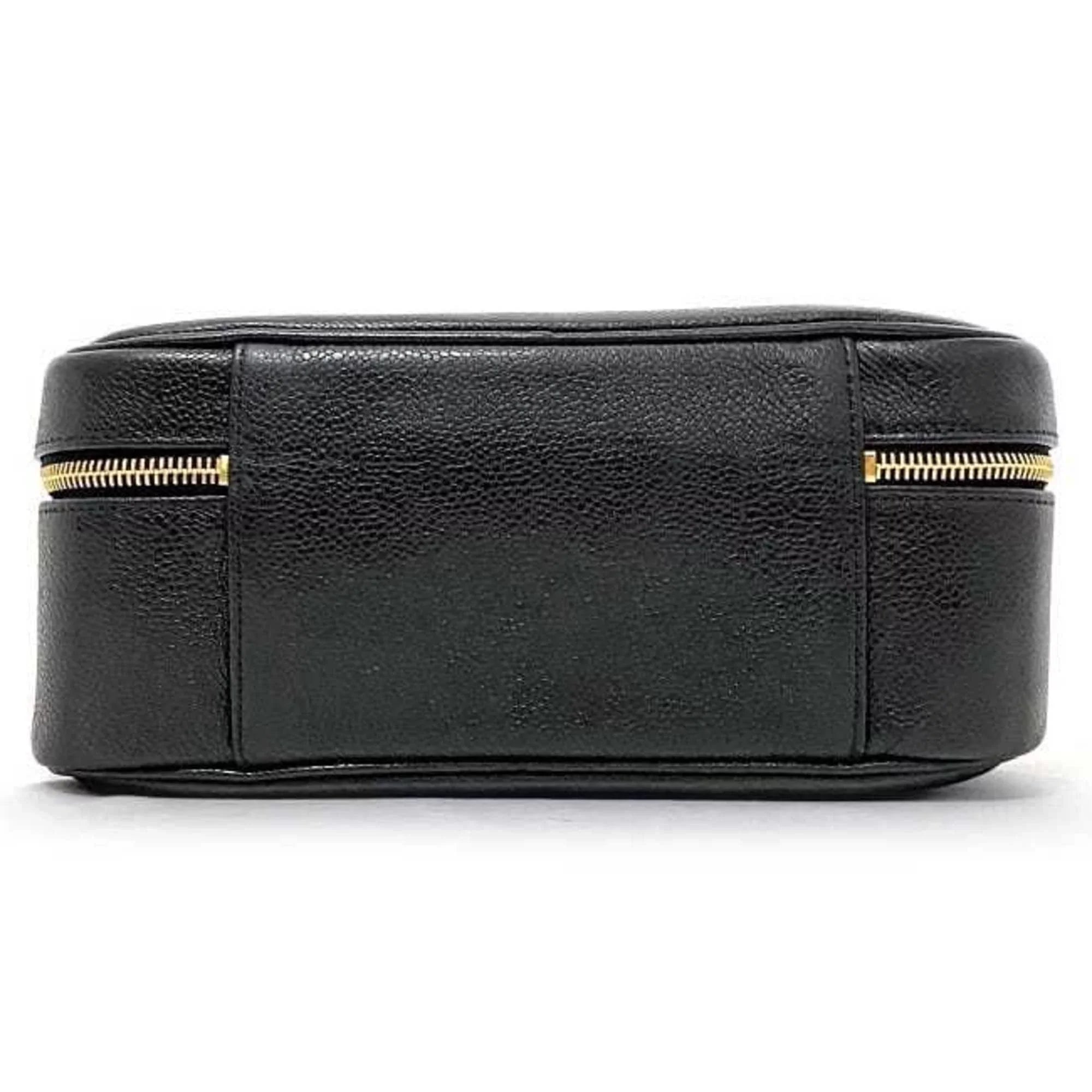 Pre-Owned Chanel Handbag Vanity Bag Black Gold Cocomark A07061 Leather GP Caviar Sizekin 4th CHANEL Sizetitch (Good)