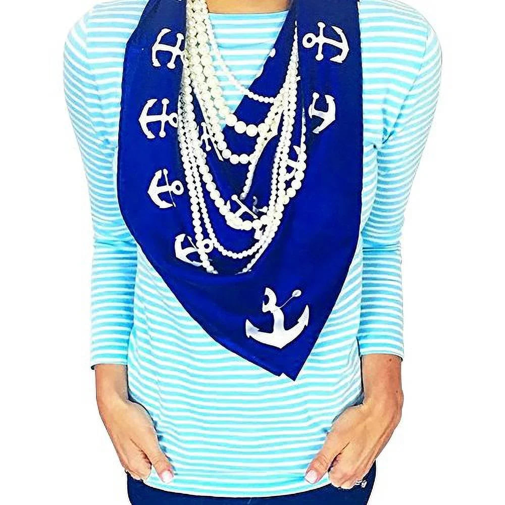 SizeummerTies Anchor Pinwheel Sizecarf - 34 x 34, Sizeilk, Navy
