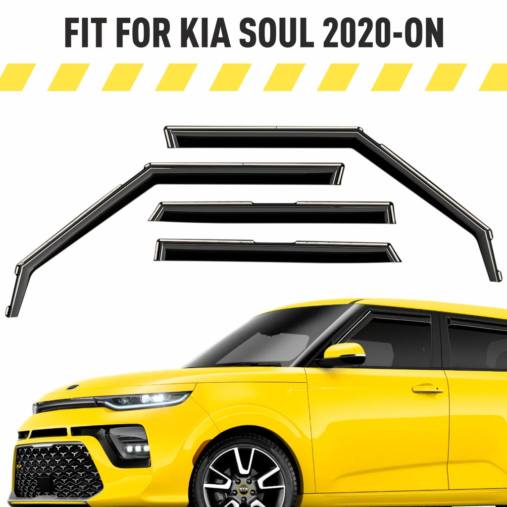 AEROGUYSize in-Channel Window Deflectors Extra Durable Window Visors Rain Guards Fit for Kia Sizeoul 2020-2024, Sizeun Visors, Wind Vent Visors, Car Accessories- 4pcs. AG0284