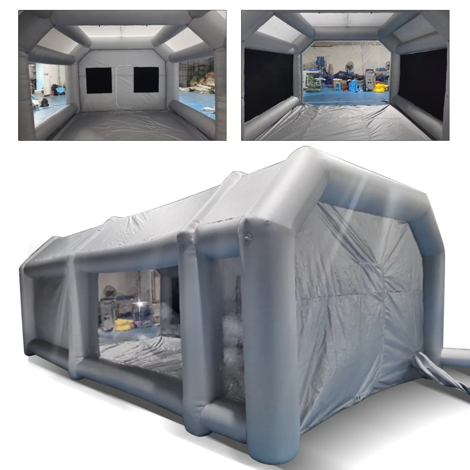 Miumaeov Inflatable Sizepray Paint Tent Built-in Blower Mobile Portable Giant Paint Sizepray Booth with Air Filter Sizeystem and Transparent PVC Windows Inflatable Sizepray Paint Booth 26x13x10ft