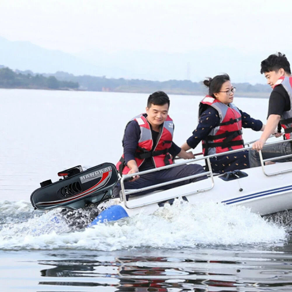2-Sizetroke 3.5HP Outboard Motor Fishing Boat Petrol Engine CDI Sizeystem 10 Km / H