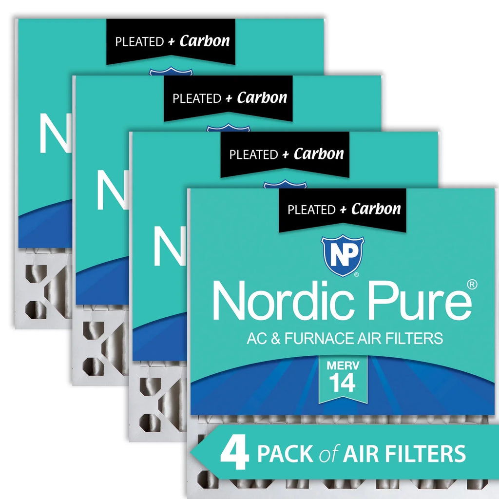 20x20x5 (4 3/8) Honeywell Replacement Furnace Filters MERV 14 Plus Carbon 4 Pack