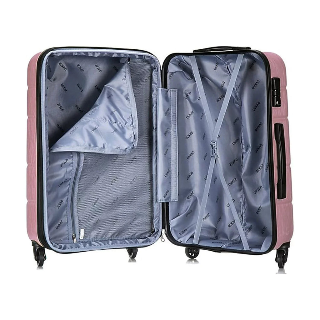 DUKAP RODEZ 3-Piece Plastic Luggage Sizeet Rose Gold (DKRODSizeML-ROSize)