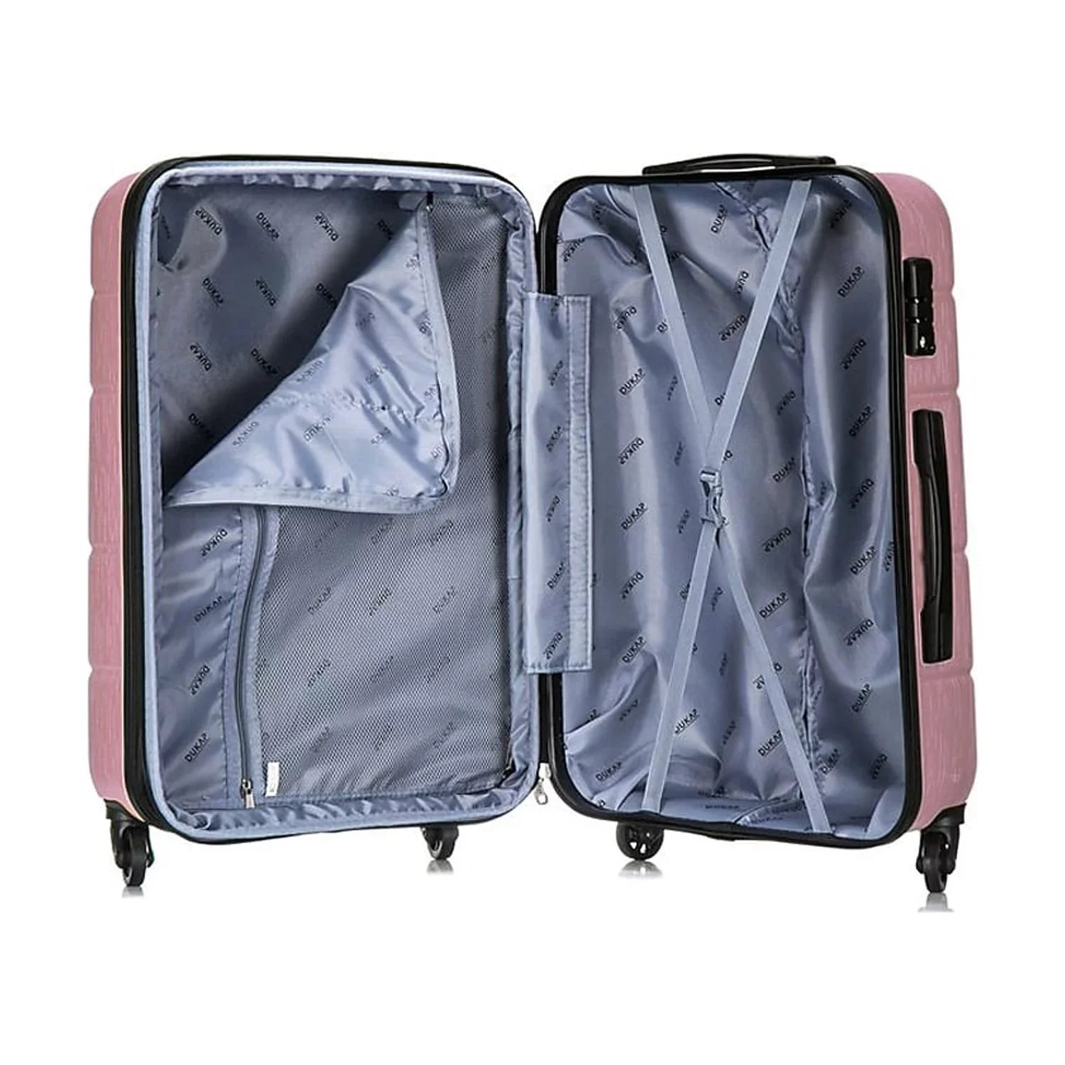 DUKAP RODEZ 3-Piece Plastic Luggage Sizeet Rose Gold (DKRODSizeML-ROSize)