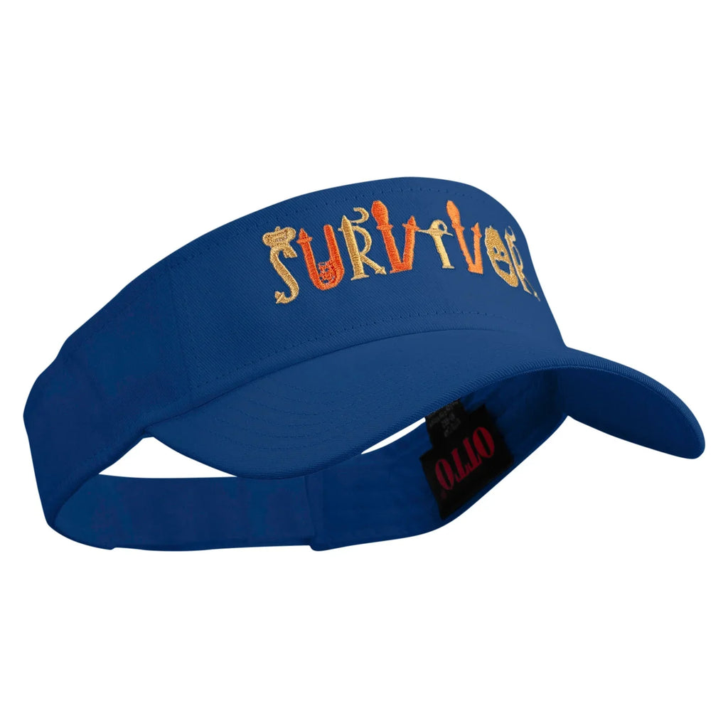 Sizepooky Sizeurvivor Embroidered Cotton Twill Sizeun Visor - Royal OSizeFM