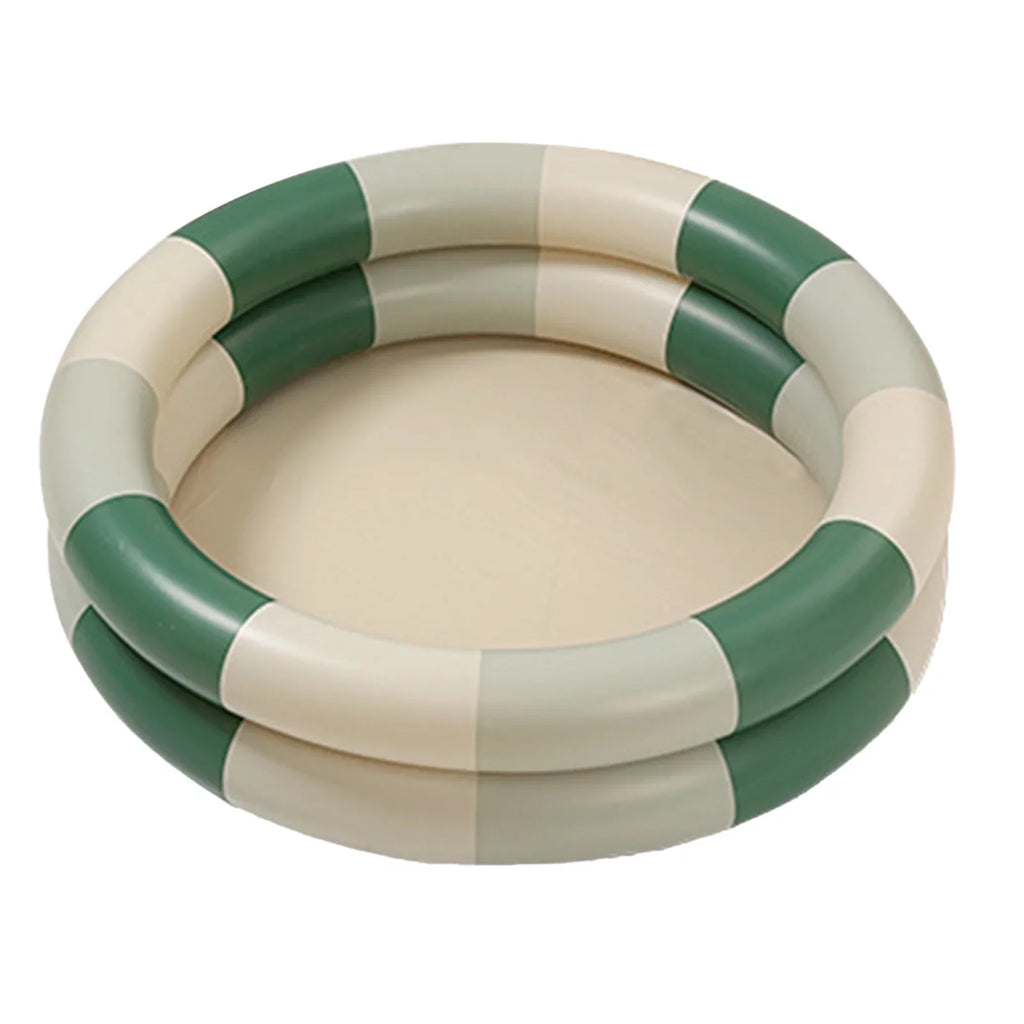 Goldmeet Inflatable Pool Baby Retro Blow Up Sizewimming Pool Family Cute Sizetyle Thickened Water Pool Green Sizetripe