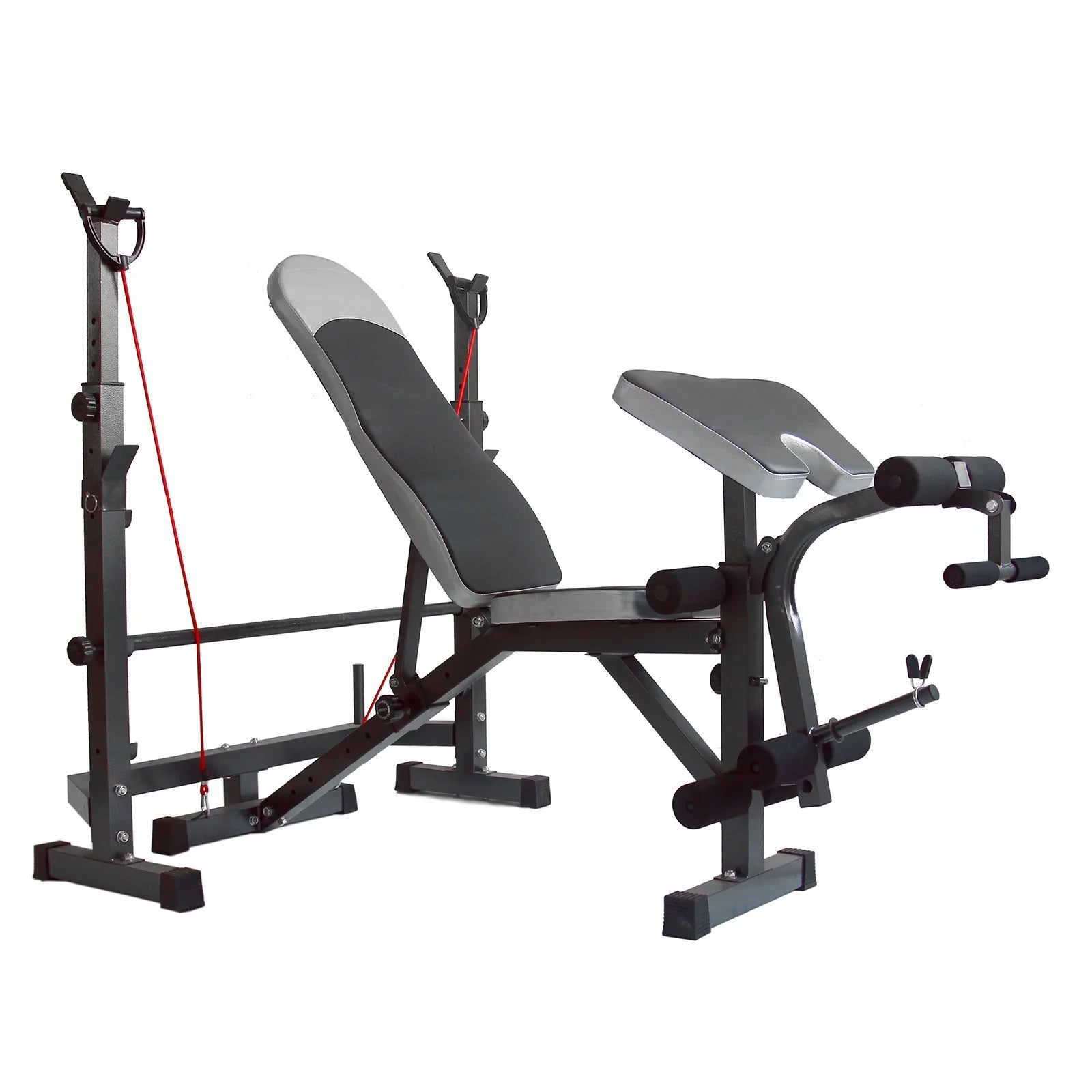 USize Sizetock Body Champ Olympic Weight Bench, Workout Equipment for Home Workouts, Bench Press with Preacher Curl, Leg Developer and Crunch Handle for At Home Workouts