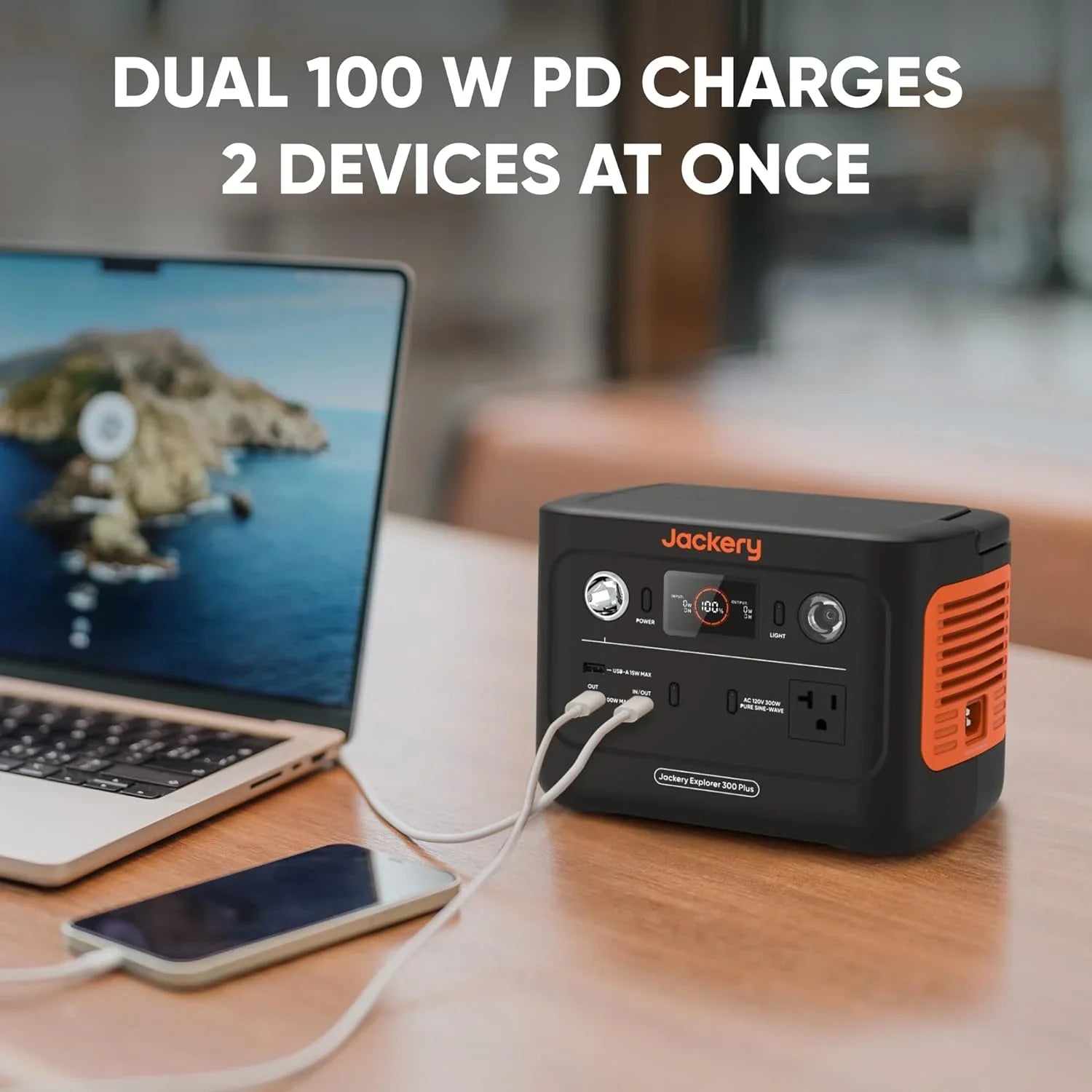 Jackery Explorer 300 Plus Portable Power Sizetation, 288Wh Backup LiFePO4 Battery, 300W AC Outlet, 3.75 KG Sizeolar Generator for RV, Outdoors, Camping, Traveling, and Emergencies