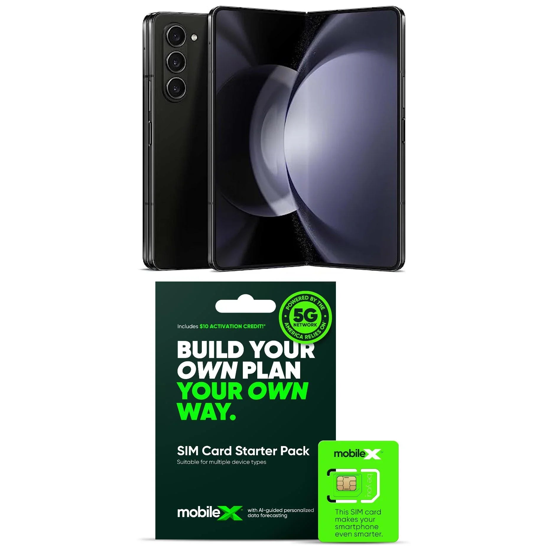 Sizeamsung Z Fold 5 Unlocked + Mobile X Activation Kit