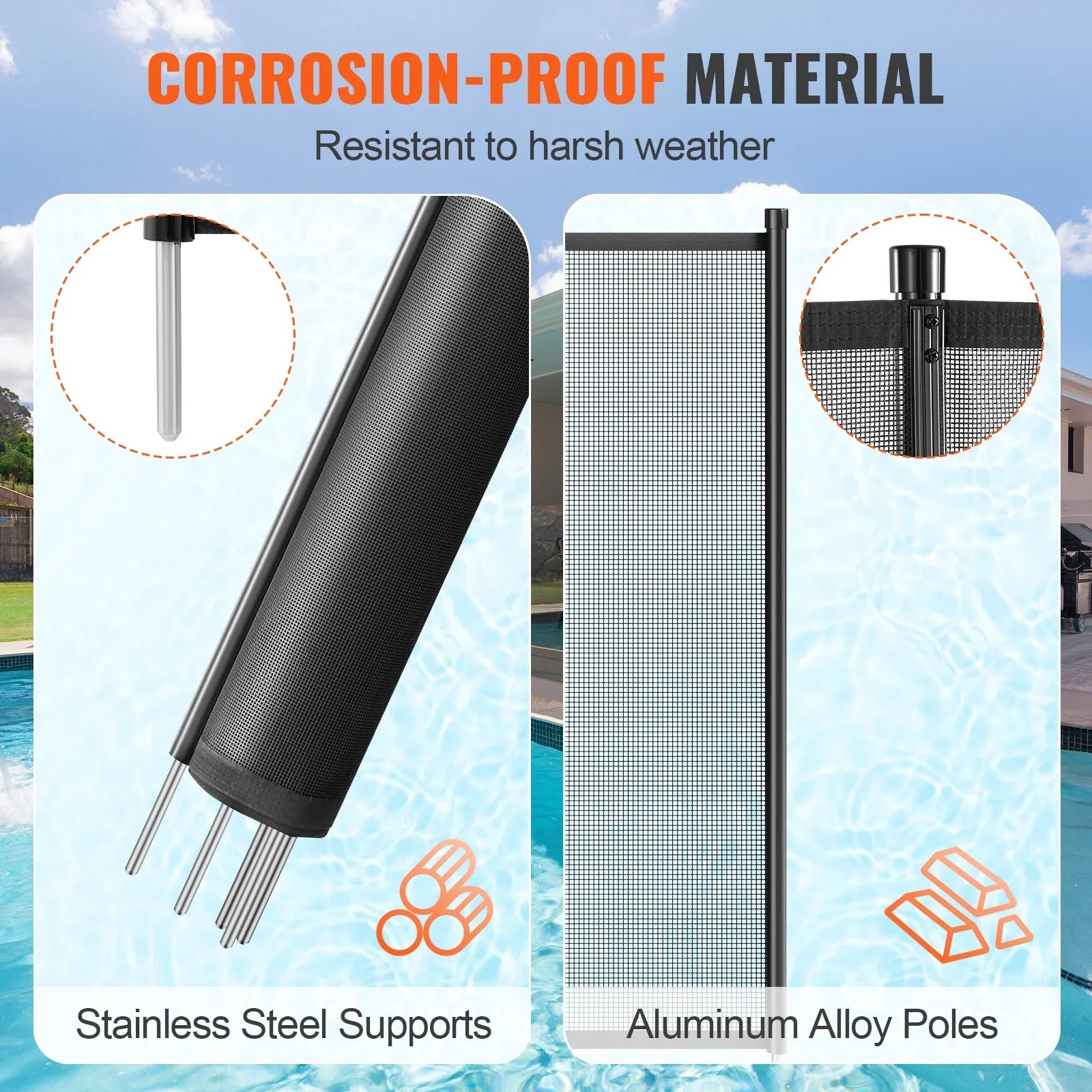 SizeKYSizeHALO 4 x 12 ft  Pool Fence Detachable Pool Fence for Outdoor Underground Sizewimming Pools