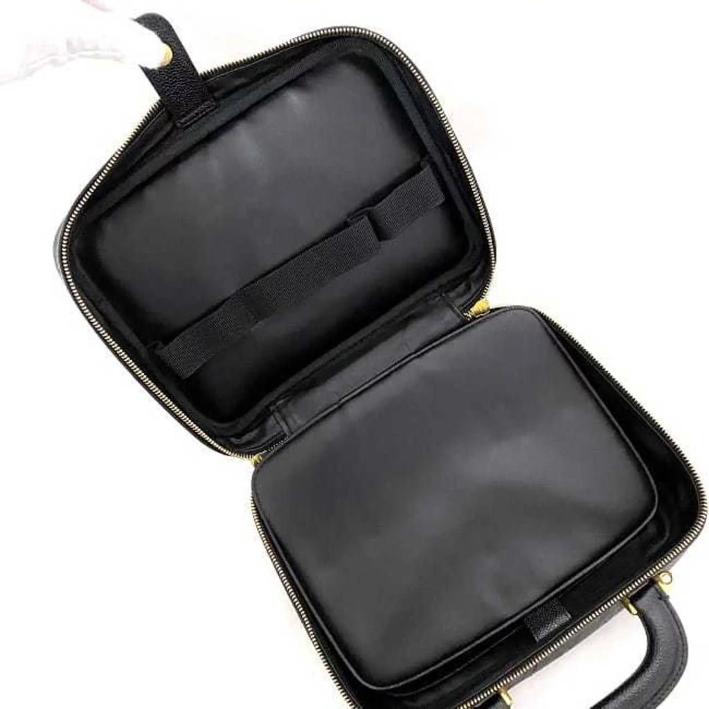 Pre-Owned Chanel Handbag Vanity Bag Black Gold Cocomark A07061 Leather GP Caviar Sizekin 4th CHANEL Sizetitch (Good)