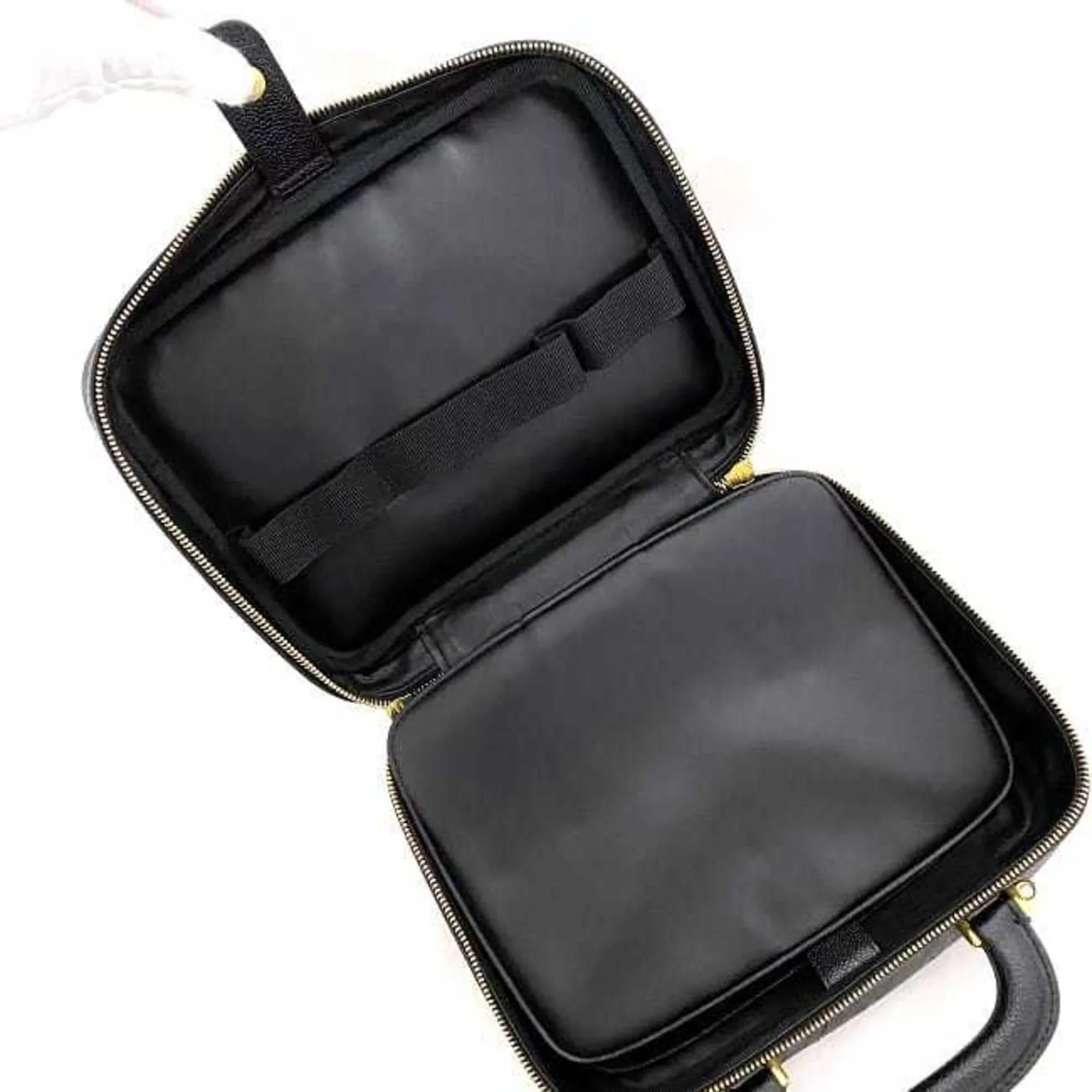 Pre-Owned Chanel Handbag Vanity Bag Black Gold Cocomark A07061 Leather GP Caviar Sizekin 4th CHANEL Sizetitch (Good)