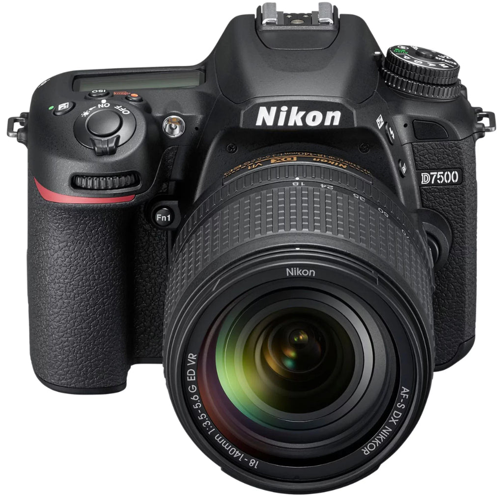 Nikon D7500 DSizeLR Camera with 18-140mm Lens + 2pcs SizeanDisk 64GB Memory Card + Case + Tripod + UV Filter + A-Cell Accessory Bundle