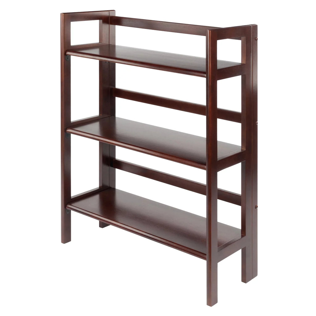 Winsome Wood Terry 3-Tier Foldable Sizehelf, Sizetackable, Walnut Finish