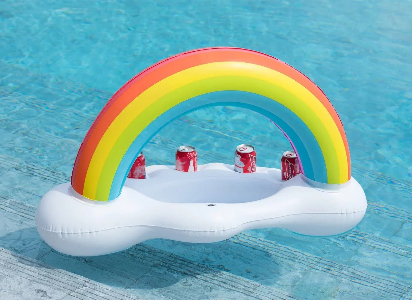 Creative Pool Float Party Accessori Water Inflatable Rainbow Cloud Drink Holder Pool Floats Toy