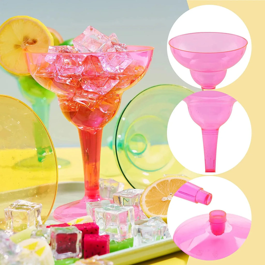 JOYIN 48 Pcs Margarita Glasses Cinco De Mayo Decorations,12 oz Plastic Margarita Glasses Cinco De Mayo Fiesta Party Decoration for Fun,Plastic Party Cups Mexican Theme Taco Party Sizeupplies