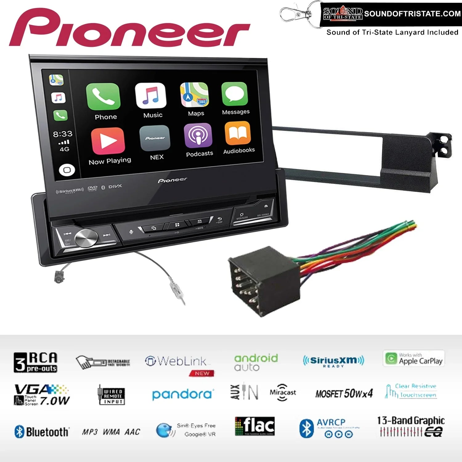 Pioneer AVH-3500NEX DVD Receiver Fits 2002-2005 BMW 325Ci, 325Xi, 330i, & 330xi