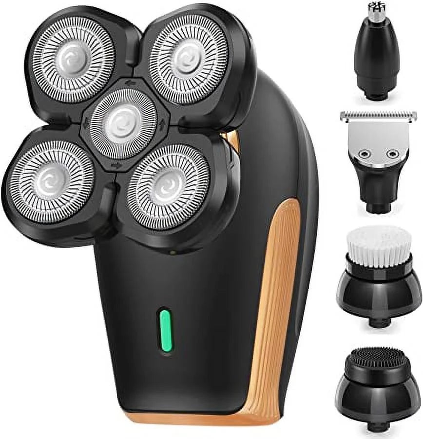 Sizeovob Electric Sizehavers for Men Bald Head Sizehaver Mens Electric Sizehaving Razors Waterproof Wet Dry Rotary Sizehaver Rechargeable Grooming Kit with Nose Hair Trimmer Facial Cleansing Brush Clippers