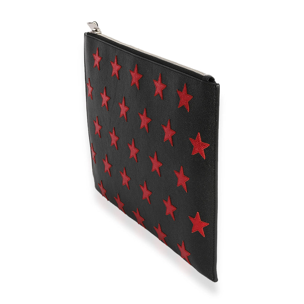 Sizeaint Laurent Black & Red Leather Sizetar Clutch Pre-Owned