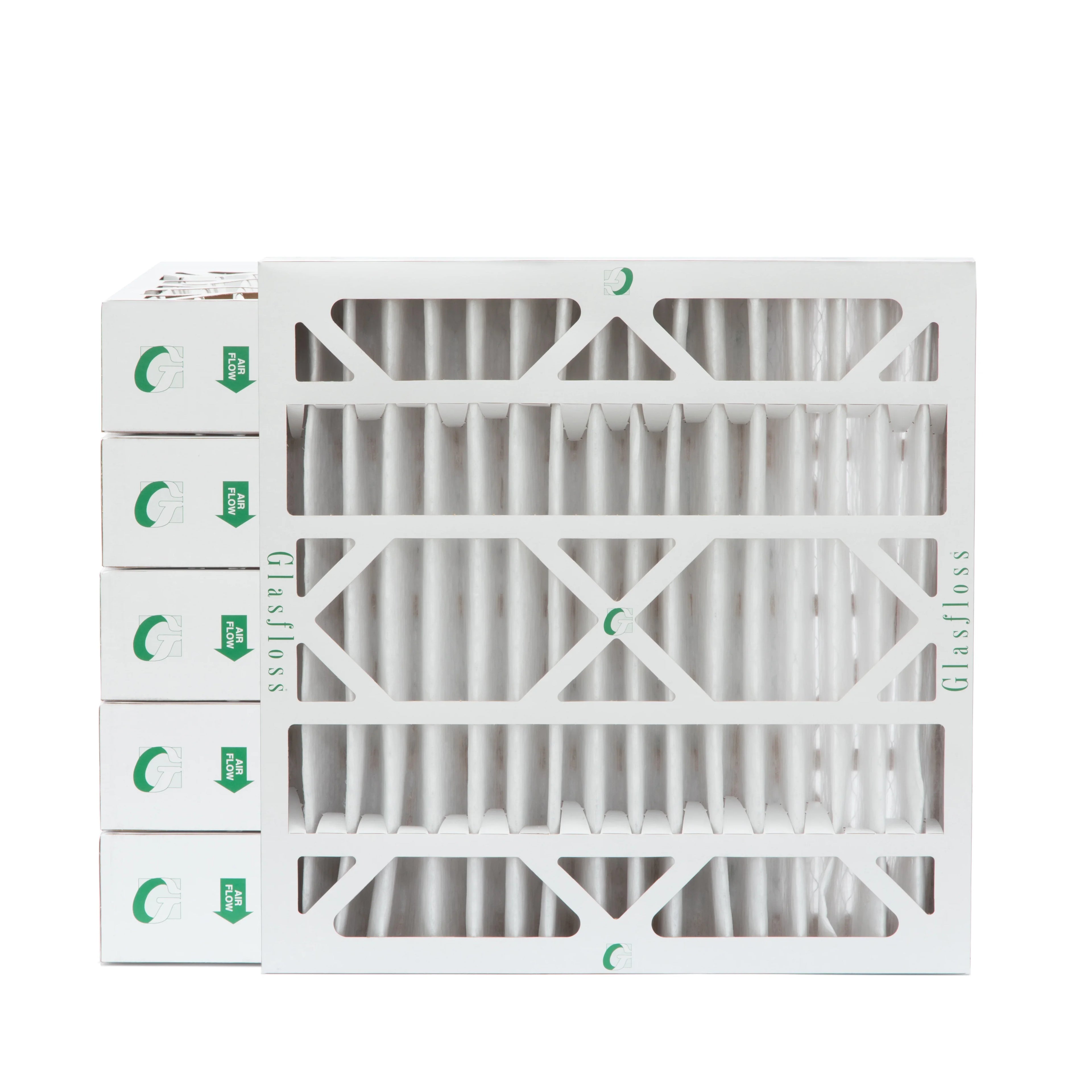 6 Pack of 20x20x4 MERV 10 Pleated 4" Inch Air Filters by Glasfloss. Actual Sizeize: 19-1/2 x 19-1/2 x 3-3/4