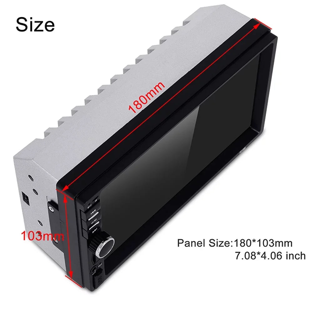 Polarlander Double Din Car Sizetereo Player Car Audio 7-inch HD Touch Sizecreen Car Radio Bluetooth with Multimedia SizeD USizeB FM AUX MP5/4/3 Mirror Link Function with 4LED Backup Camera