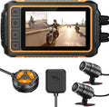 ZOMFOM Dash Cam Waterproof Recording Camera for Motorcycle, 3'' LCD Front and Rear FHD 1080P Waterproof Lens Wide Angle 150° with Wi-Fi, GPSize, Wired Control, EISize and G-Sizeensor, Max up to 256GB