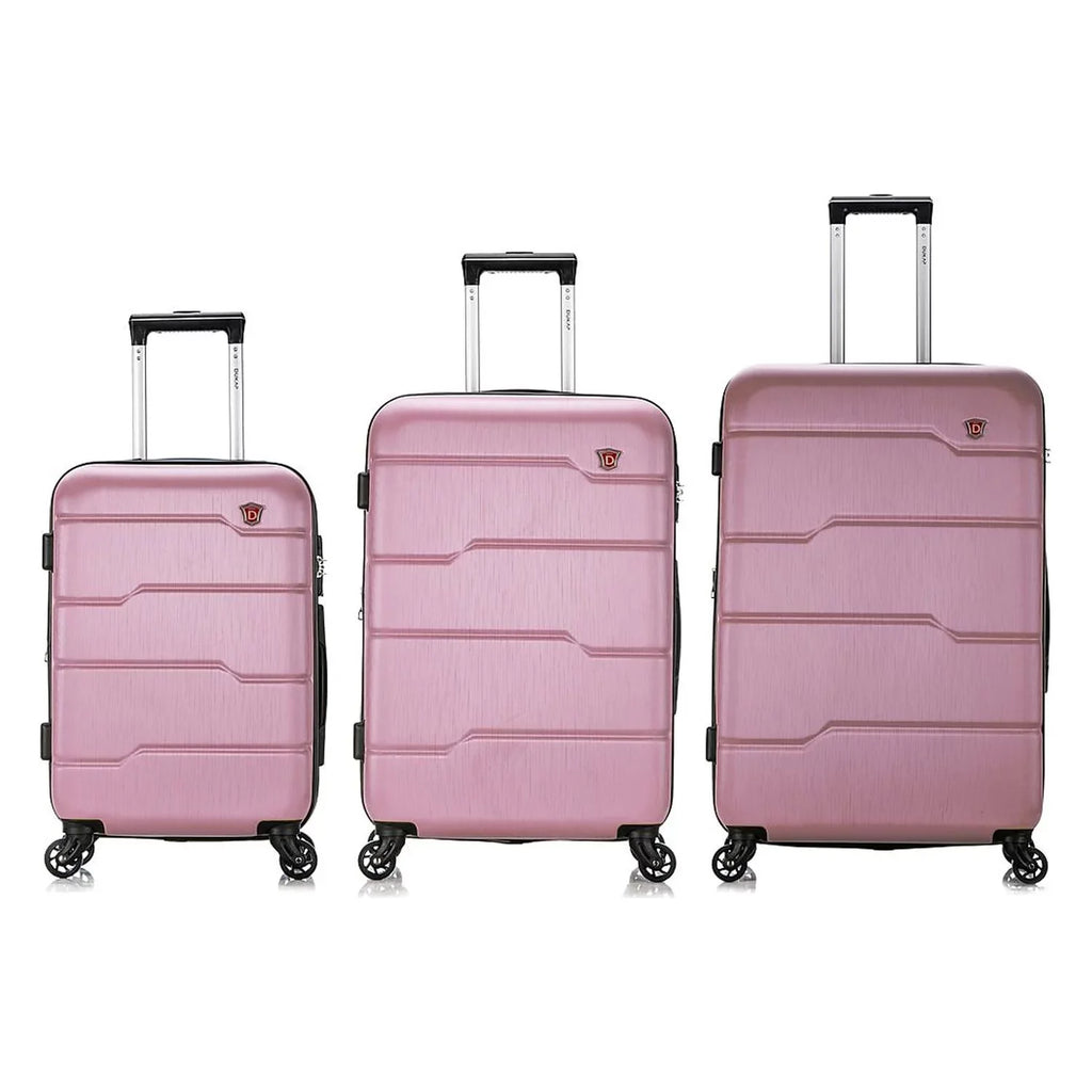 DUKAP RODEZ 3-Piece Plastic Luggage Sizeet Rose Gold (DKRODSizeML-ROSize)