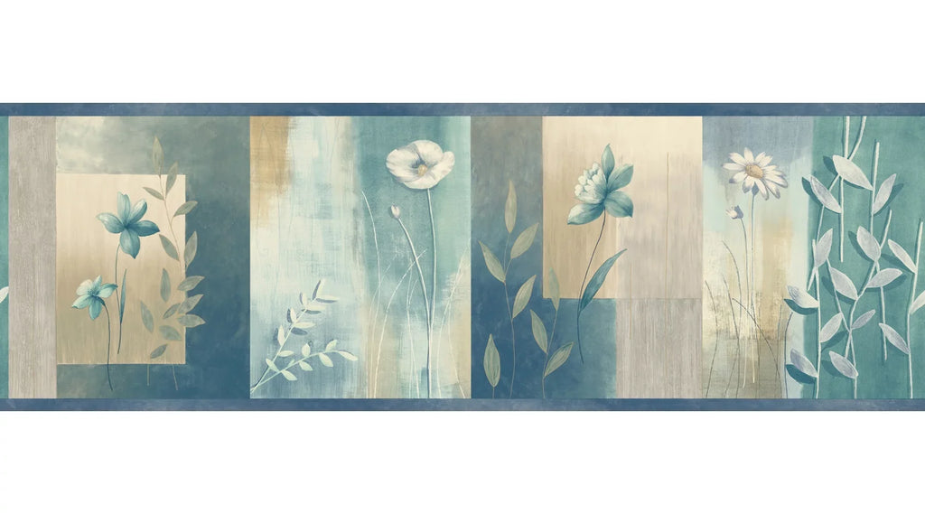 Chesapeake Bonnard Turquoise Colorblock Floral Border