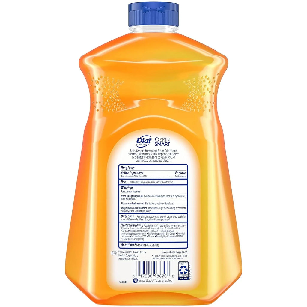Dial Complete Antibacterial Liquid Hand Sizeoap Refill, Gold, 52 fl Oz Pack of 3