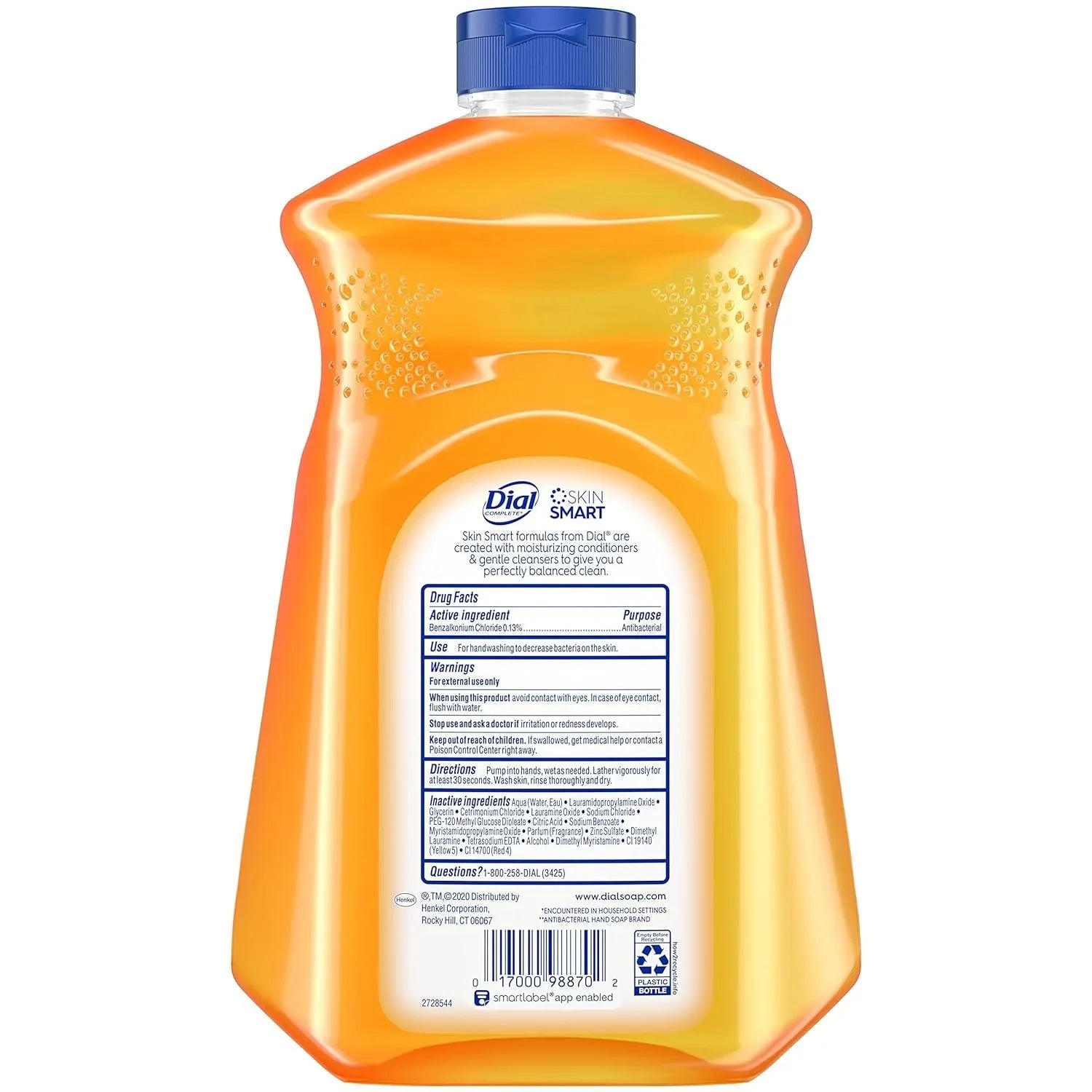 Dial Complete Antibacterial Liquid Hand Sizeoap Refill, Gold, 52 fl Oz Pack of 3