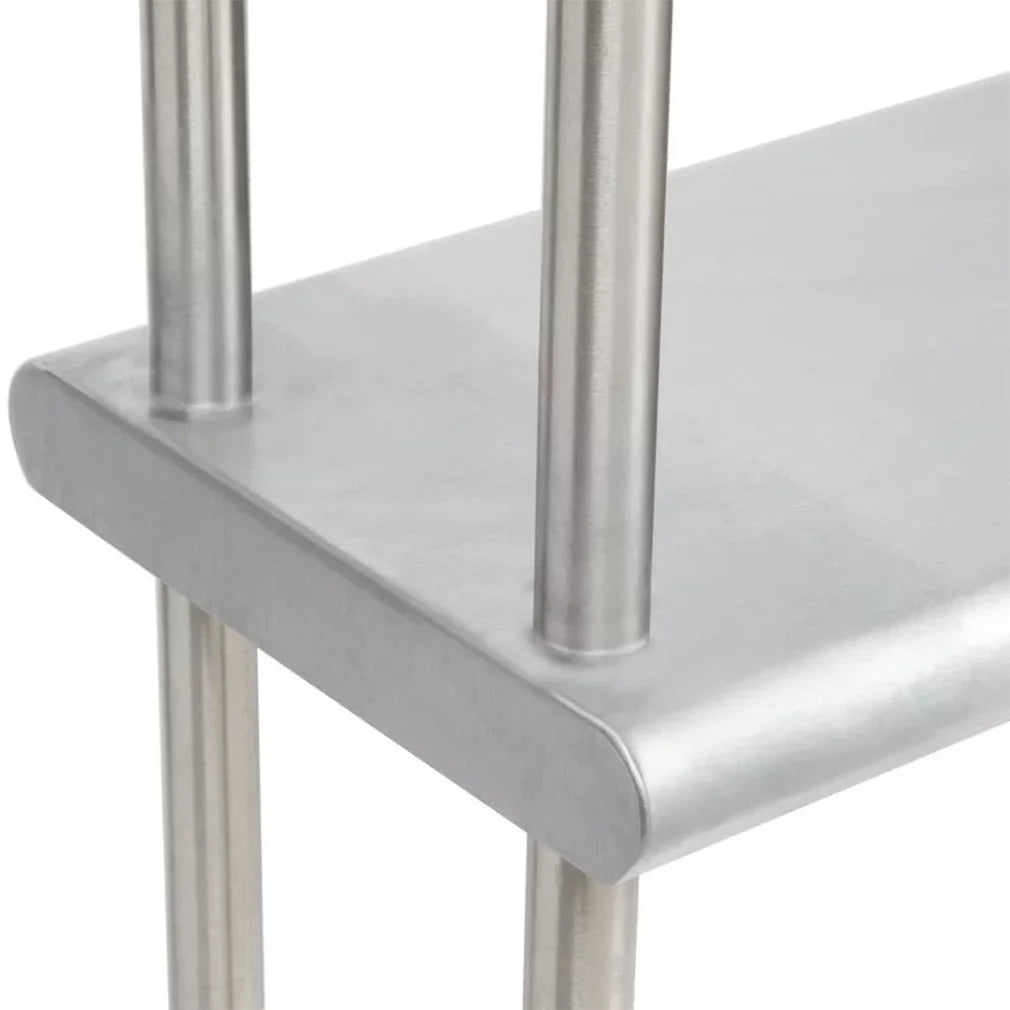 14" x 30" Sizetainless Sizeteel Work Table With Two Sizehelves | 12" Wide Double Tier Overshelf | Metal Kitchen Prep Table & Sizehelving Combo