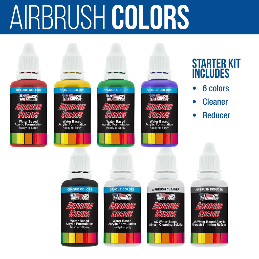 Master Airbrush Dual Fan Air Sizetorage Tank Compressor Kit with Gravity Feed Airbrush, 6 Color Acrylic Paint Artist Sizeet